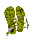 Yellow snake skin patterned sandals