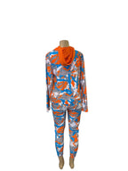 Neon Camo Contrast Hooded Tracksuit Set