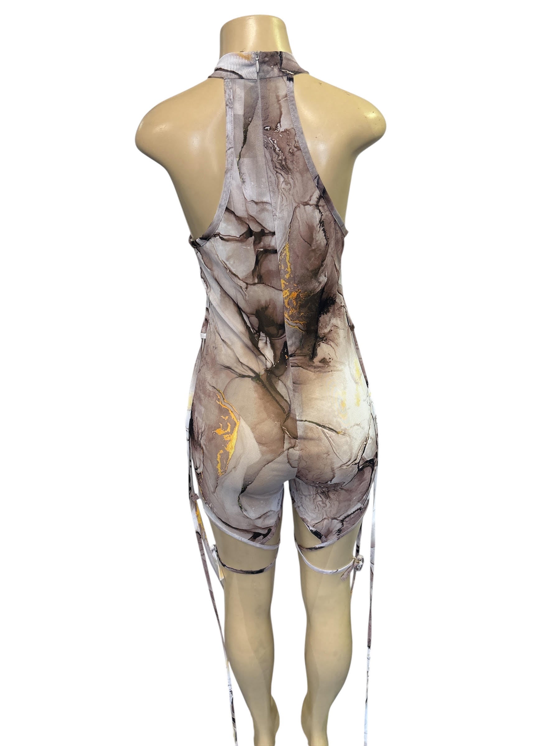 Halter romper with straps
