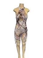 Halter romper with straps