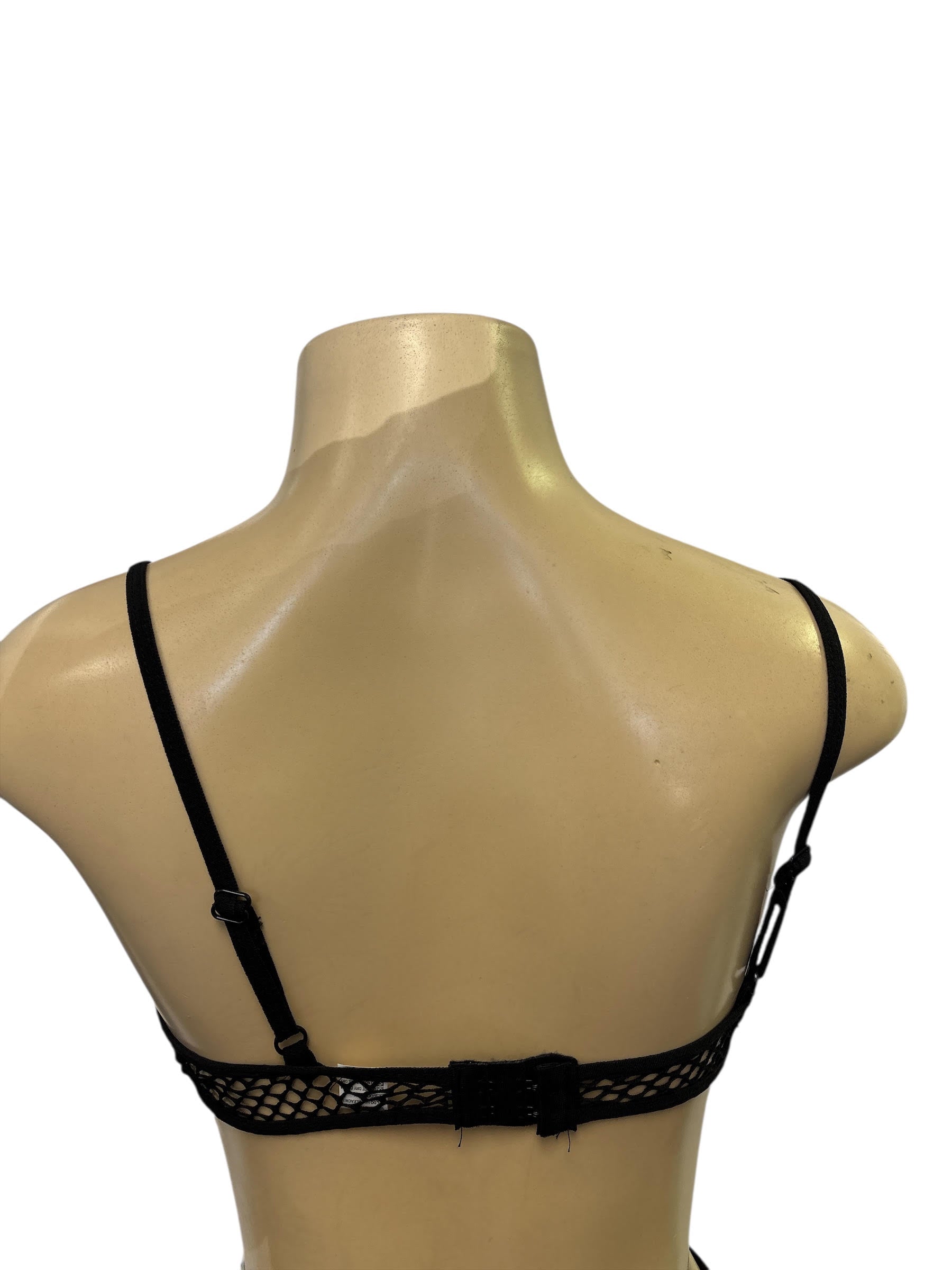 Floral Embroidered Fishnet Bralette.