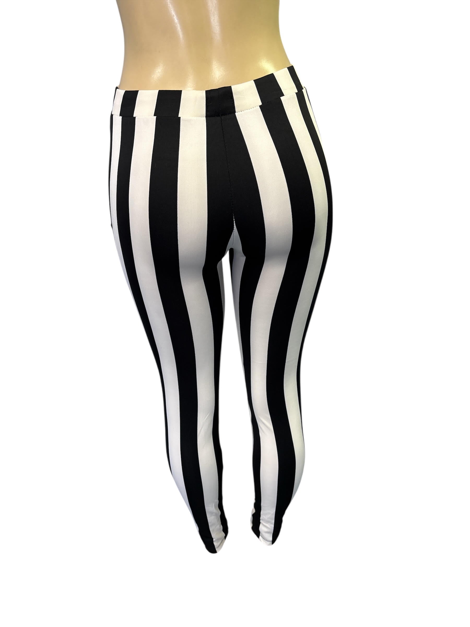 Black/White Striped Leggings