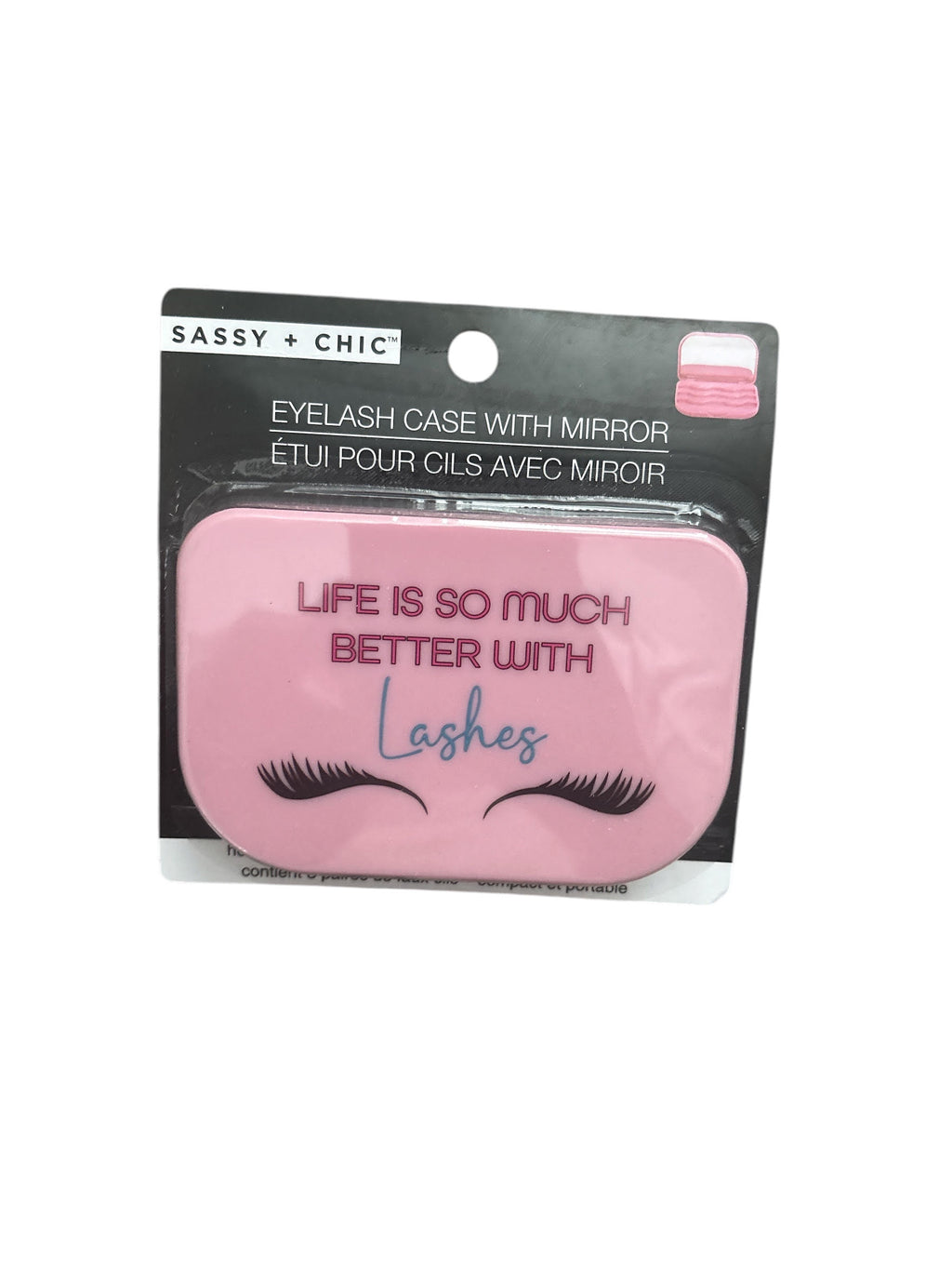 Sassy + Chic Eyelash Case with Mirror (Strawberry Print)