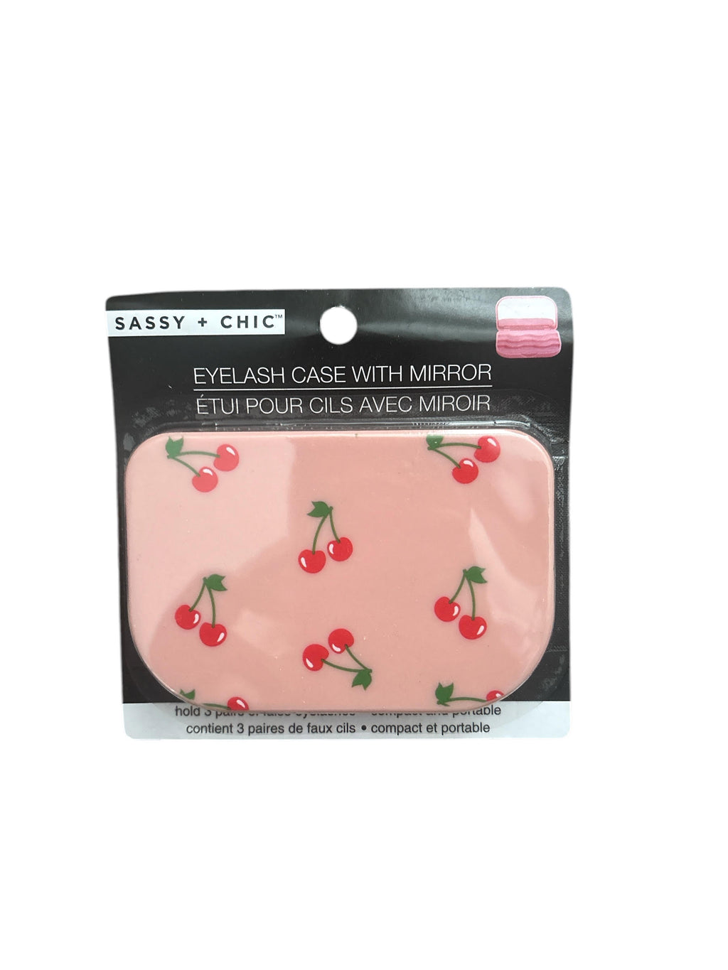 Sassy + Chic Eyelash Case with Mirror (Strawberry Print)