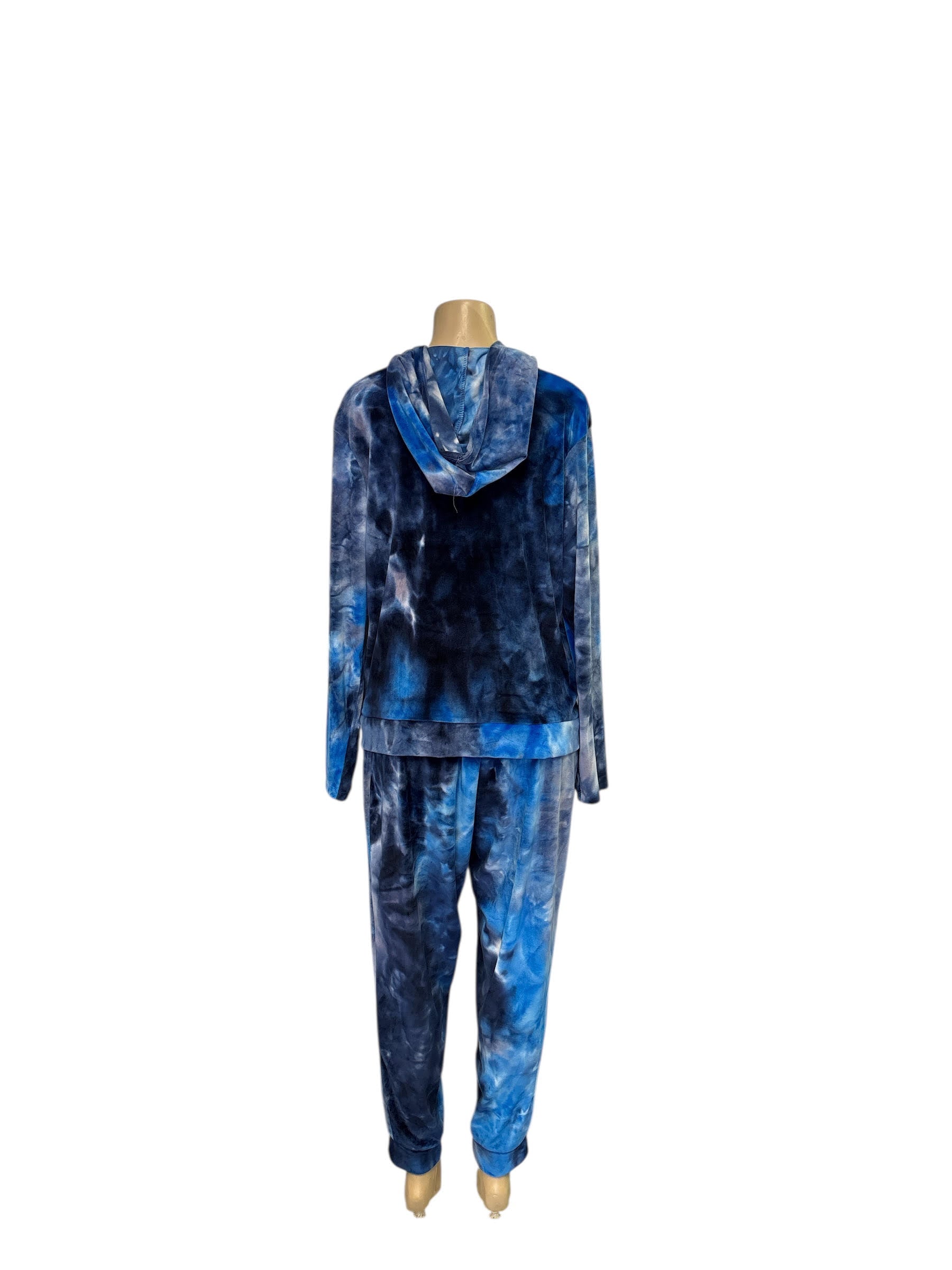 Velour Tie-Dye Zip-Up Tracksuit Set