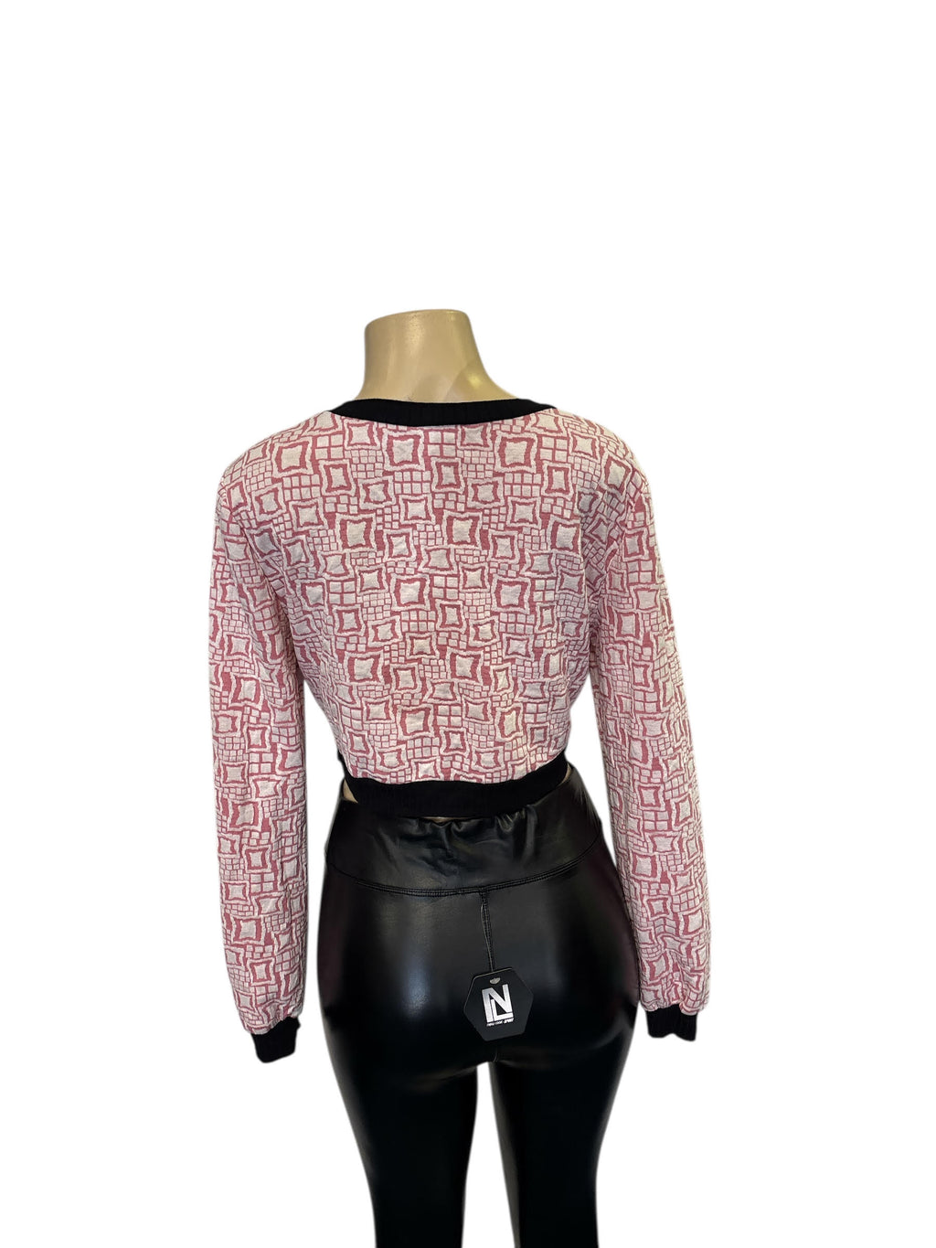 Print Cutout Crop Top