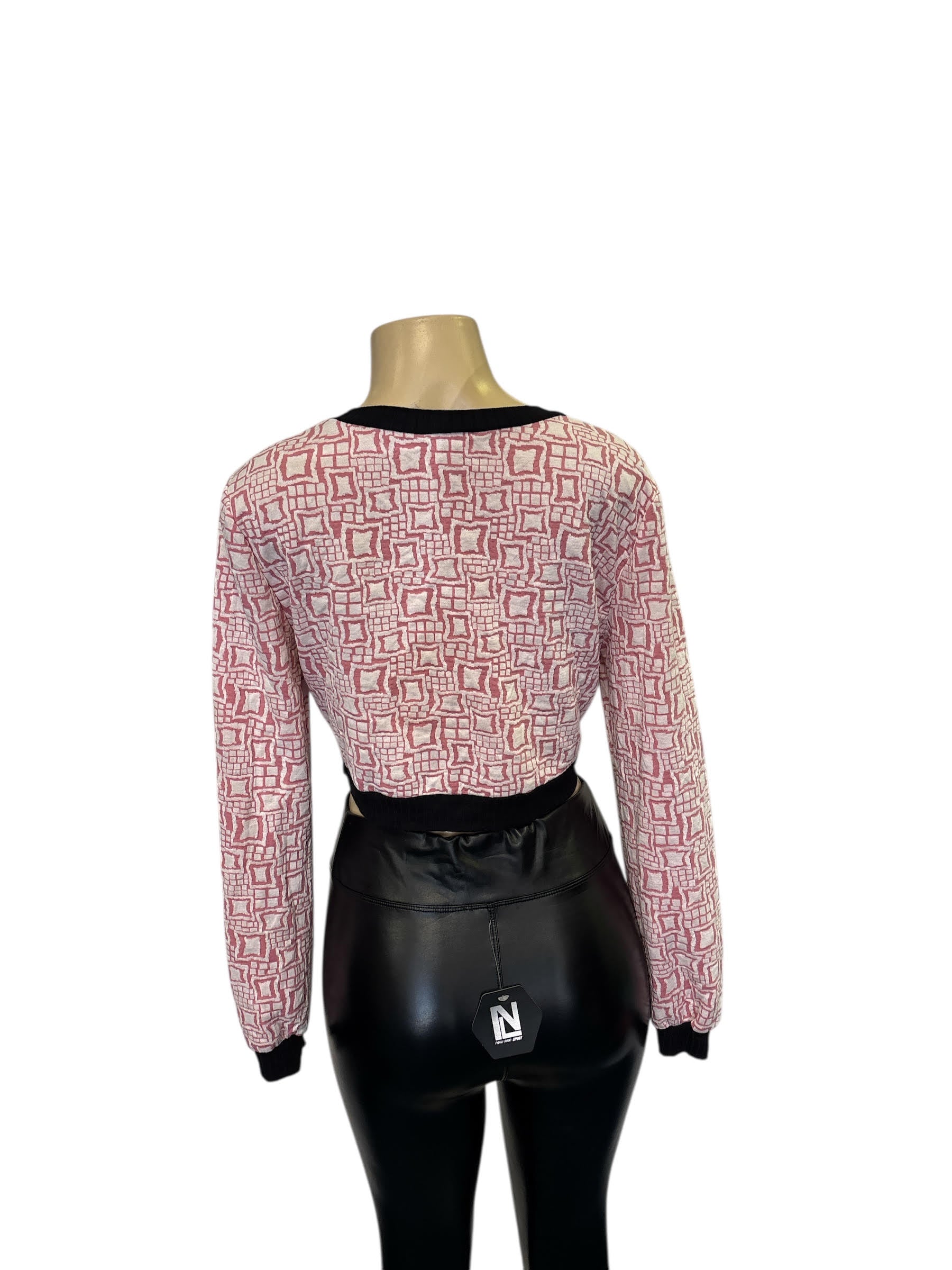 Print Cutout Crop Top